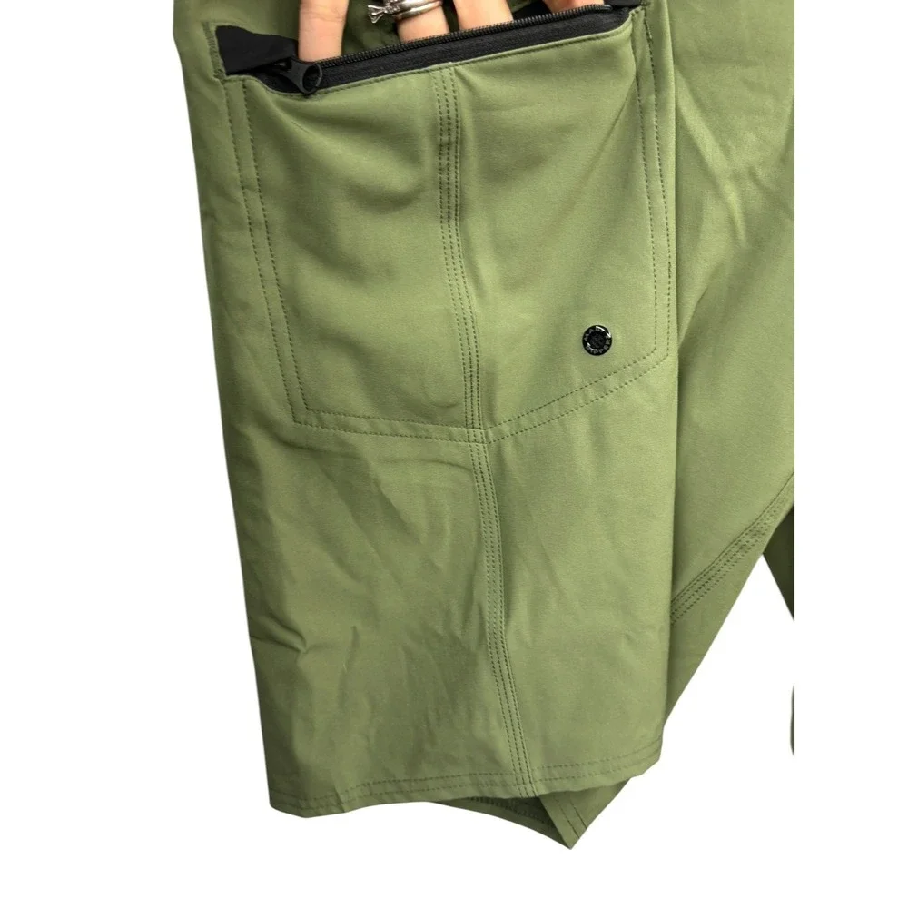 Maui Rippers Tribal Olive Boardshorts Stretch Surf‎ Swim Cargo Pocket Casual  42